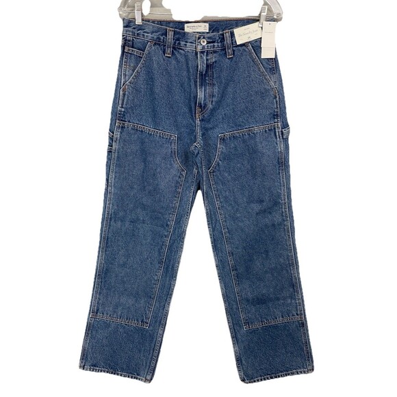 Abercrombie & Fitch Women 30 Jeans Slouchy Carpenter Utility Mid Rise Baggy NEW - Picture 7 of 16